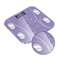thumbnail image 4 of Wosthever Báscula de IMC corporal Básculas de peso humano digitales Pantalla LCD de piso Índice de cuerpo Básculas de pesaje inteligentes electrónicas Juegos de accesorios de baño violeta Wosthever HA0501-03B, 4 of 5