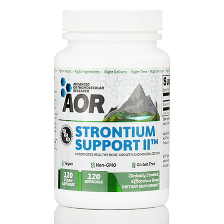 AOR - Strontium Support II, Mineral Support for a Healthy Skeletal System and Bone Growth, Vegan, Non-GMO, Gluten-Free, 120 Capsules (120
