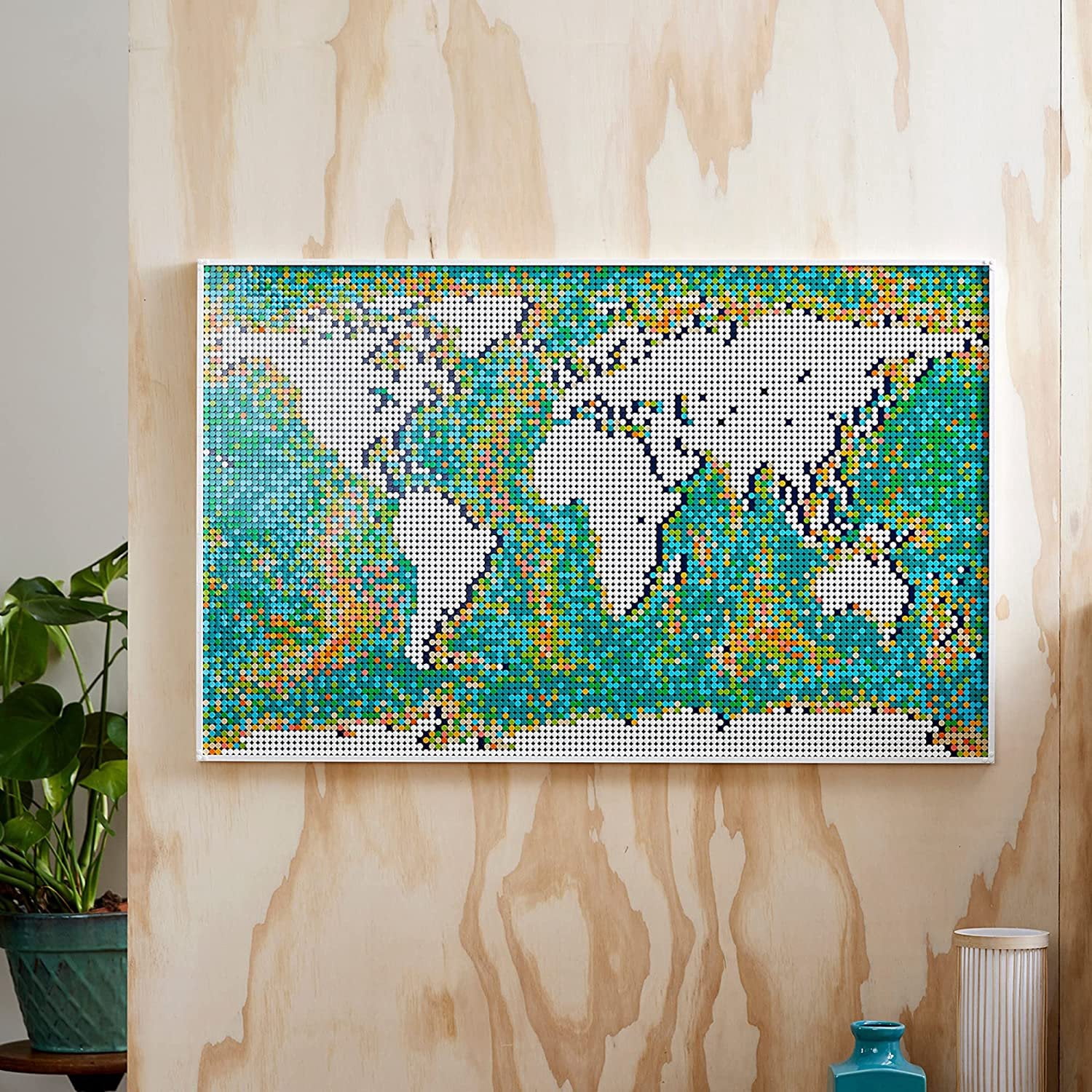 LEGO Art World Map 31203 Building Set - Collectibe Wall Art for Adults, Featuring Accompanying Soundtrack, Great Home Office Decor for Passionate Travelers, DIY Creators, and Map Enthusiasts