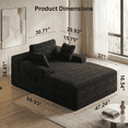 thumbnail image 5 of 47" Ultimate Cloud Sofa, Oversized Chaise Lounge Sleeper with Plush Corduroy Fabric, No Assembly Required, Cloud Couch for Living Room - Black, 5 of 7