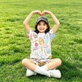 thumbnail image 4 of Grblisyd Girls Summer Outfits Casual Lounge Set Short Sleeve T Shirt and Elastic Waist Shorts 2 Piece Back to School Sets, 4 of 5