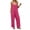 Hot Pink, variant on Women's Casual Sleeveless Wide Leg Jumpsuit with Pockets Loose Fit Summer Lounge Outfit