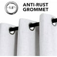 thumbnail image 3 of Linen Curtains 100% Blackout Curtains for Bedroom 84 inch Long Full Light Blocking Nature Linen Blended Window Curtains for Living Room Nickel Grommet (2 Panels, Heathered White), 3 of 7