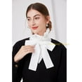 thumbnail image 2 of LoudSung Fake Collar Ruffle False Collar Matched Wrist Cuffs Sets Detachable Half Shirt Blouse Dickey Elegant for Women Girls, 2 of 7