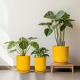 thumbnail image 6 of 12 Inch Pots for Plants - Ceramic Planter for Outdoor Plants Large Plant Pot Indoor with Drainage Hole Modern Flower Pot for Home Patio Office Decor Yellow, 6 of 7