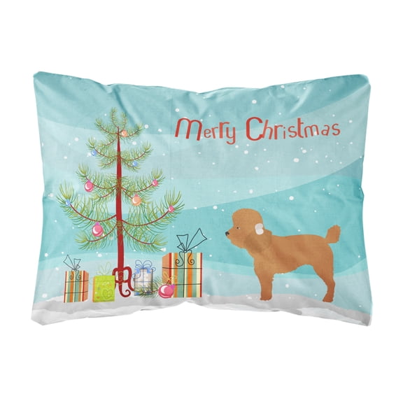 Carolines Treasures BB8478PW1216 Toy Poodle Christmas Canvas Fabric Decorative Pillow, 12H x16W, multicolor
