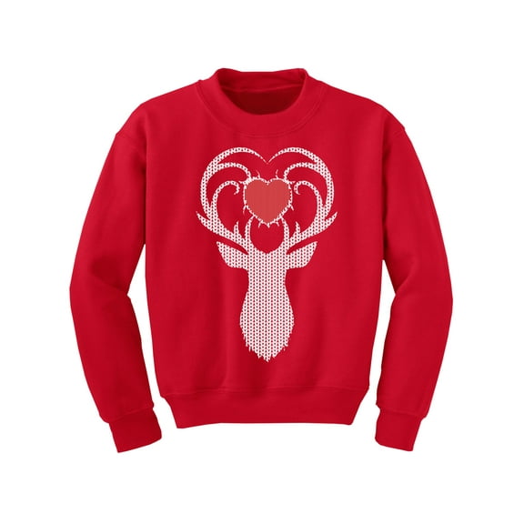 Awkward Styles Christmas Sweater for Boys Girls Kids Youth White Deer Xmas Heart Sweatshirt