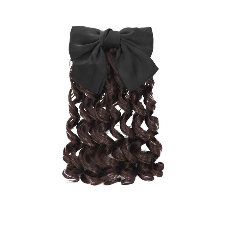 Curly Ponytail Hairtie Bow Drawstring Type Hair Wig Ultra Braid