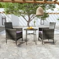 thumbnail image 1 of vidaXL 3 Piece Garden Dining Set Poly Rattan Grey, 1 of 4