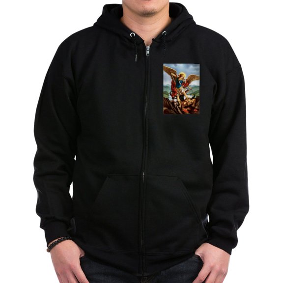 CafePress - Saint Michael The Archangel Zip Hoodie Sweatshirt - Zip Hoodie, Classic Hooded Sweatshirt with Metal Zipper
