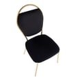 thumbnail image 3 of LumiSource Gold Metal, Black Velvet Keyhole Dining Chair - Set of 2, 3 of 8