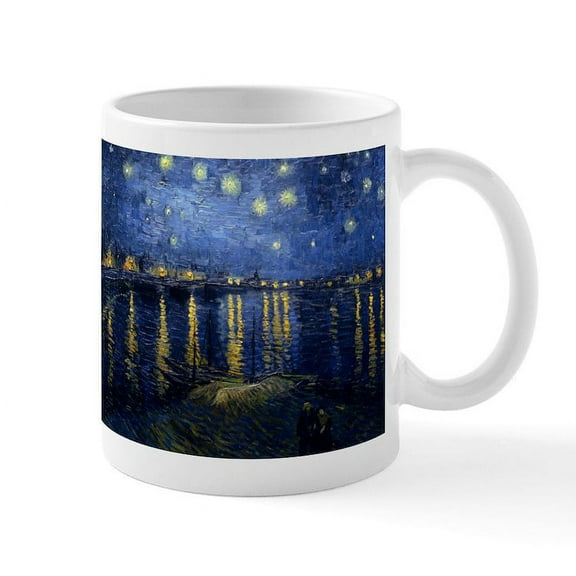 CafePress - Starry Night Over The Rhone Mug - 11 oz Ceramic Mug - Novelty Coffee Tea Cup