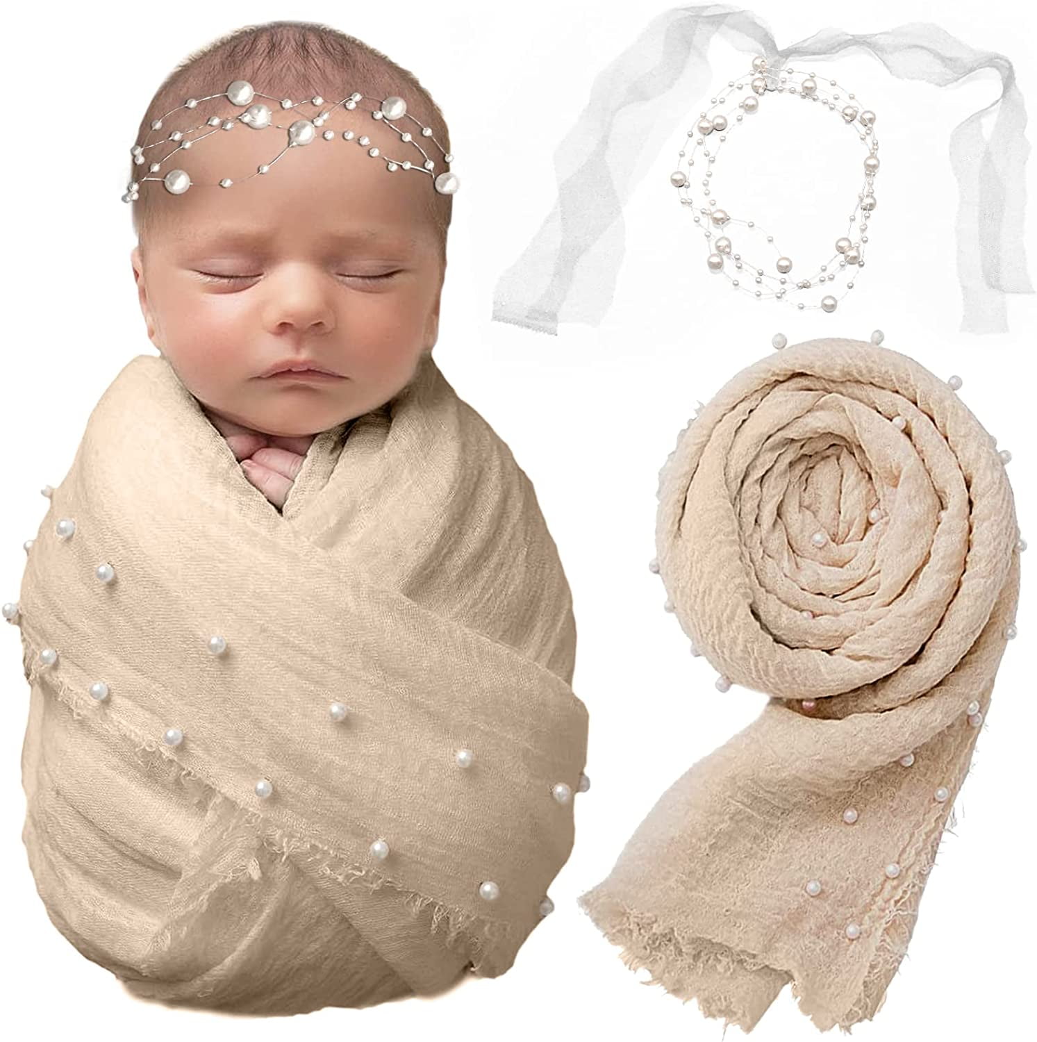 VEGCOO 2 PCS Baby Props Photography Wrap Kit Newborn Photography Props