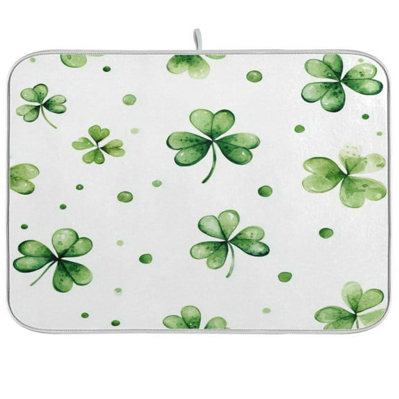Shamrock Leaves Dish Drying Mat Kitchen Mats Microfiber Counter Absorbent Dish Pad Drainer Rack