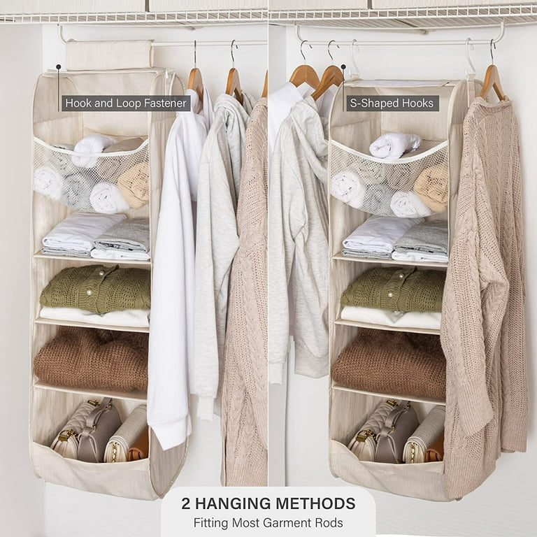 StorageWorks Fabric Hanging Closet Organizer, 6-Shelf Hanging
