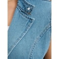 thumbnail image 5 of INSPIRE CHIC Women's Vest Denim Button Down Notched Lapel Collar Elastic Waist Jean Sleeveless Jackets M Light Blue, 5 of 6