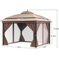 thumbnail image 3 of Acekid Outdoor Gazebo Gazebo Canopy With Double Roof Netting And Curtains Steel Frame Pavilion Garden Tent For Patio Backyard Deck And Lawns 12x12, 3 of 7