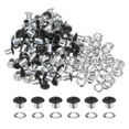 thumbnail image 1 of Unique Bargains 100 Pcs Œillets 1/6 Pouce (4mm) Trou d'Identification Métal Auto-Adhésif avec Rondelles pour Cuir Noir Mat, 1 of 7