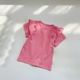 thumbnail image 3 of Hiijoy Infant Girls Summer T Shirt Solid Ruffle Short Sleeve Cotton T-Shirt, Sizes 1-7, 3 of 3