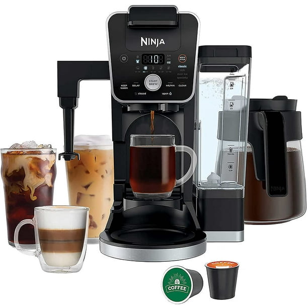 Ninja Foodi CFP451CO Cafetera DualBrew System de 14 tazas, cápsulas y molidos de una sola porción, 4 estilos de preparación, espumador plegable integrado Ninja CFP41CO
