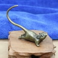 thumbnail image 3 of Animal Figurines Brass Vintage Mouse Figurine Rat Small Statue Home Ornaments, 3 of 6