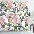 thumbnail image 1 of Ambesonne Rose Shower Curtain, Flourishing Pink Flora, 69"Wx70"L, Pale Pink Green Bluegrey, 1 of 3