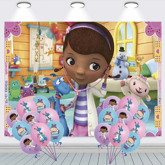 Doc Mcstuffins Backdrop Balloons Banner Party Decorations Taspestry Wall Decor Background Poster Supplies