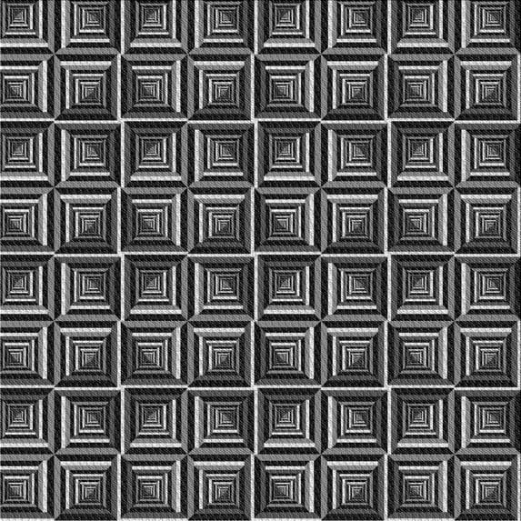 Ahgly Company Machine Washable Indoor Square Transitional Charcoal Black Area Rugs, 7' Square