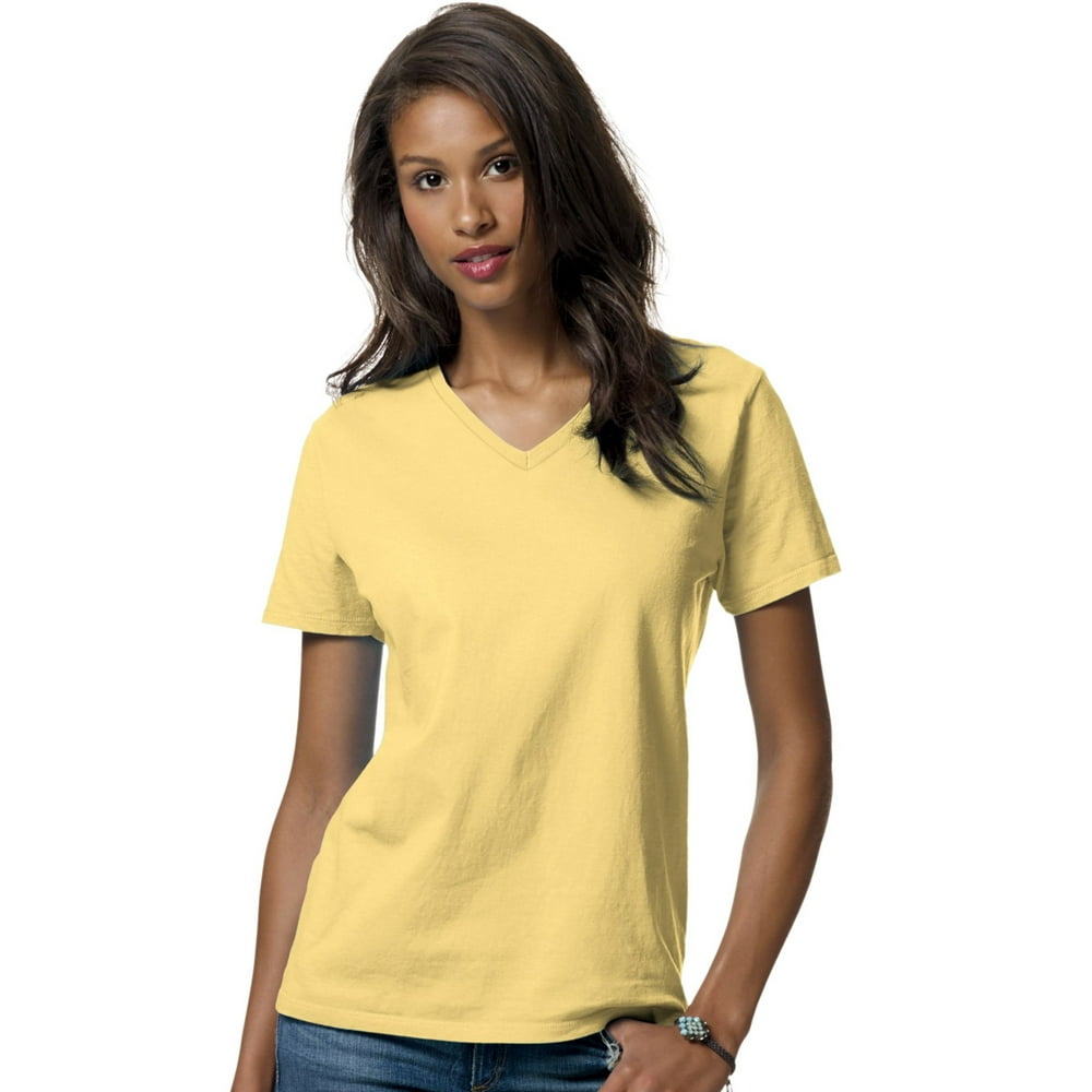 Hanes Hanes ComfortSoft Relaxed Fit Women`s Vneck TShirt Best