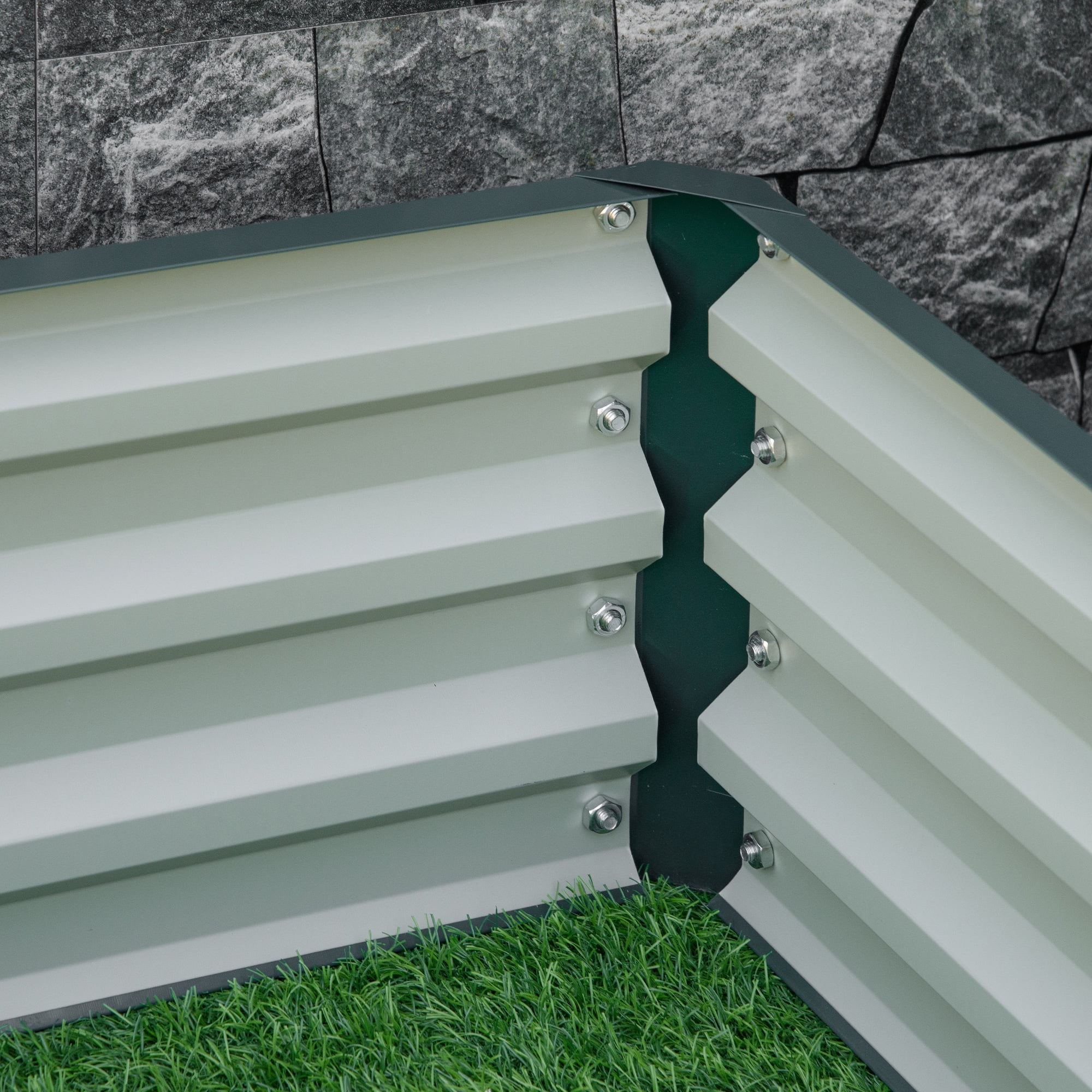 Galvanized Raised Garden Bed, Metal Planter Box, for Growing Vegetables, Flowers, Herbs, Succulents, Green, 4' x 4' x 1'
