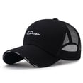 thumbnail image 6 of Unisex 2024 Hot Sale Mesh Trucker Hat Sunscreen and Shading Hat Adjustable Anti-Sun Breathable Sport Snapback Hat Hip Hop Gorras Fishing Cap Couple Baseball Hat Dad Hats BLACK, 6 of 8