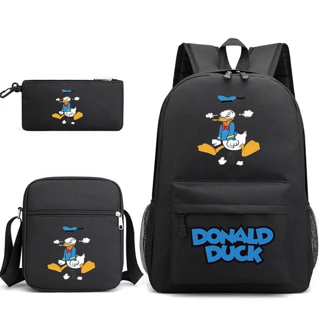 3pcs Disney Cartoon Donald Duck Bookbag Kids Backpack Boys Girls School bags Shoulder Bag Set Daily Backpacks Mochilas