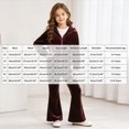 thumbnail image 4 of Toddler Baby Girl Clothes 1T 2T 3T 4T 5T Fall Winter Outfits Stylish Solid Color Long Sleeve Zipper Hoodie + Flared Pants Sets Girls Outfits Wine Size 5-6 Years, 4 of 8