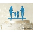 thumbnail image 1 of Wedding Cake Topper With Children Family Silhouette Cake Topper Cake Decorations Cake Color Option Available 6-7 Inches Wide, 1 of 1