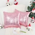 thumbnail image 2 of Unique Bargains 2 Pack Sequins Decorative Throw Pillow Covers 16" x16" Pink, 2 of 8