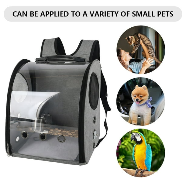 Pet Bird Carrier Backpack Portable Birds Travel Cage Mochila para mascotas (gris claro B) Likrtyny Libre de BPA