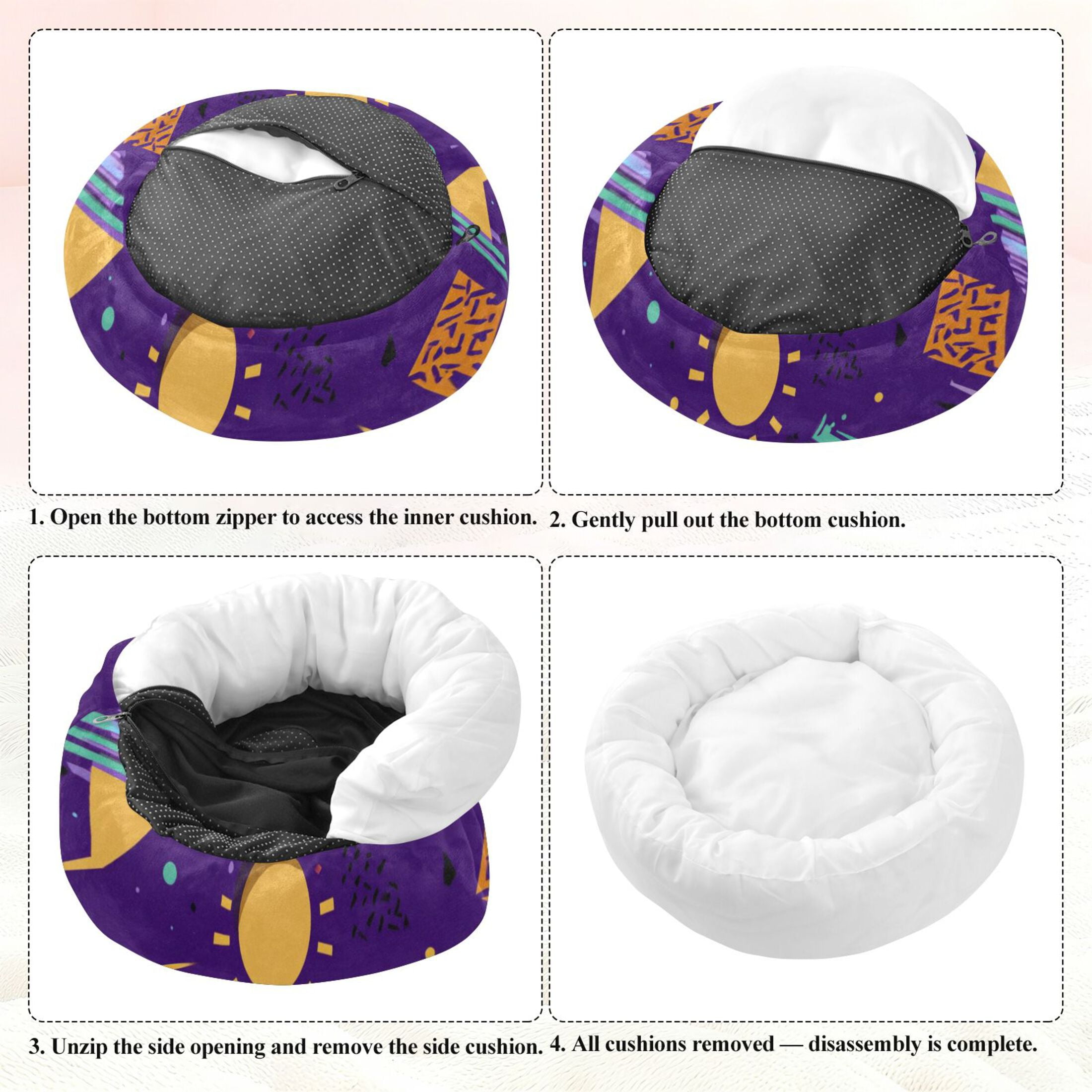 Pet Bed Pet Mat Cozy Removable & Washable Comfort For Cats And Dogs 80s-style Pattern