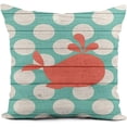 thumbnail image 4 of Set of 4 Linen Throw Pillow Covers 18x18 Inch Green Teal Polka Dots Chevron Nautical Home Decor Pillowcase Square Cushion Cover for Sofa Bed Couch, 4 of 6
