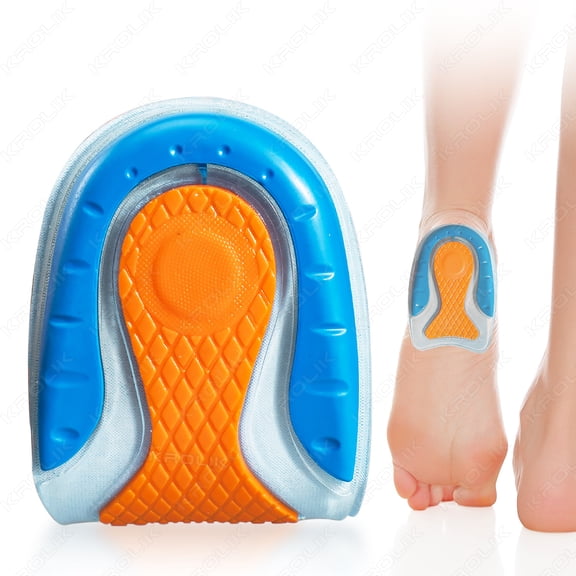 U-Shaped Silicone Gel Heel Pads, Soft Cushion Heel Inserts for Men Women Comfort Heel Support Insoles for Daily Walking Standing, 1Pair