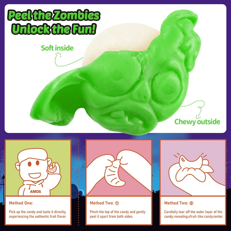 AMOS, Halloween Gummy Candy, 8.47 oz, Peelable Gummy Zombie