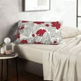 thumbnail image 6 of Zufioo Leaves And Anemone Flowers In Red Grey Print Double-sided Plush Pillow Cover,Decorative Pillow Protector without Pillow Core, Suitable for Sofa, Bedroom, Car-20"x30", 6 of 6