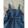 thumbnail image 6 of Spewahor Toddler Girls Summer Denim Dress, Fashion Sleeveless Button Down Ruffle Tank Dress 6M-4T, 6 of 8