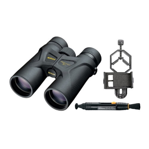 Nikon 8x42 ProStaff 3S Binoculars (Black) + Cleaning System &amp; Smartphone Adapter