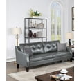 thumbnail image 2 of Contemporary 2pc Sofa Set Gel Leatherette Sofa Loveseat Gray Tufted Couch Pillows Living Room Furniture, 2 of 8