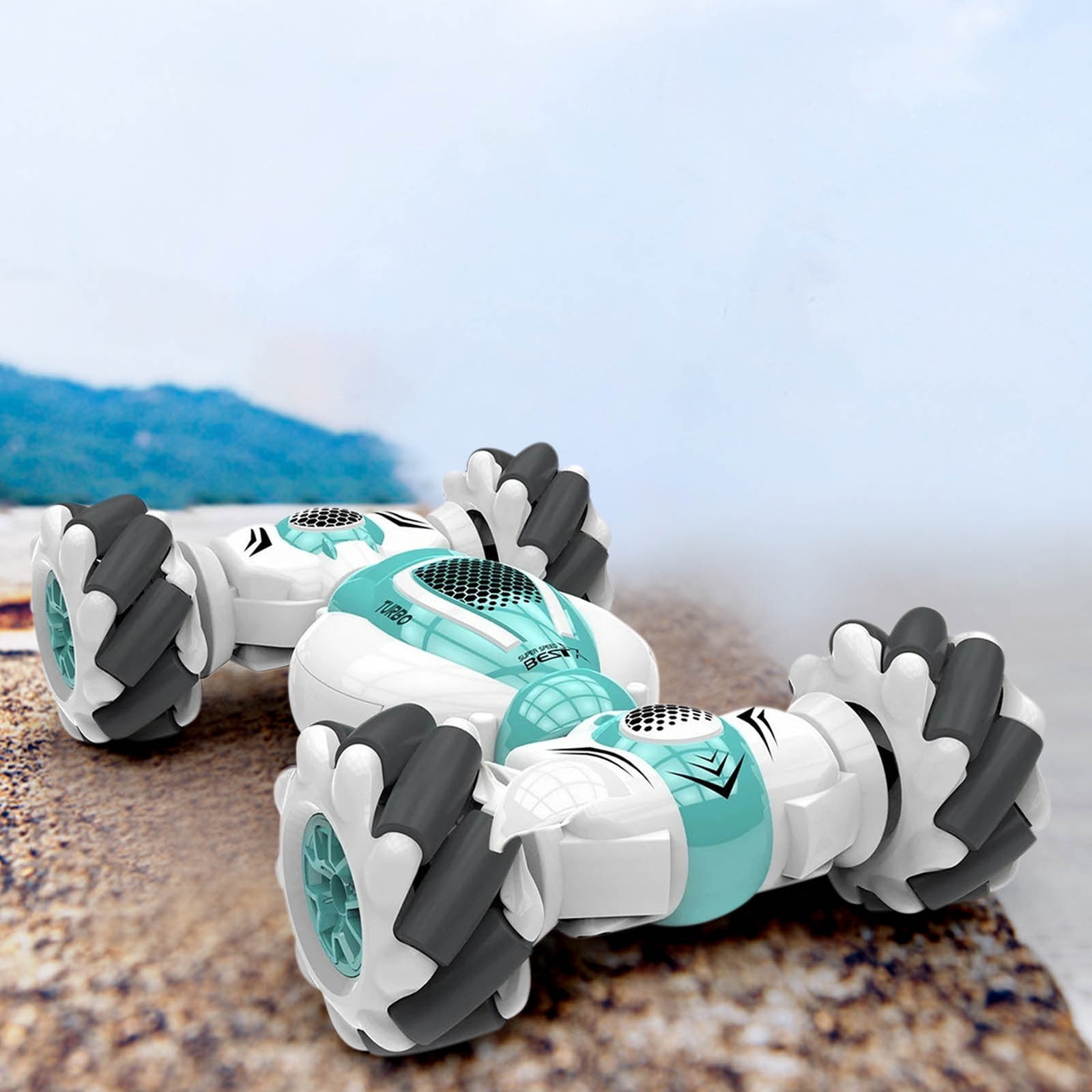 Gesture Watch Remote Control RC Car - Mini 4WD Stunt Drifter w/ 360° Spin & Transforming Body, Age 8+ Green