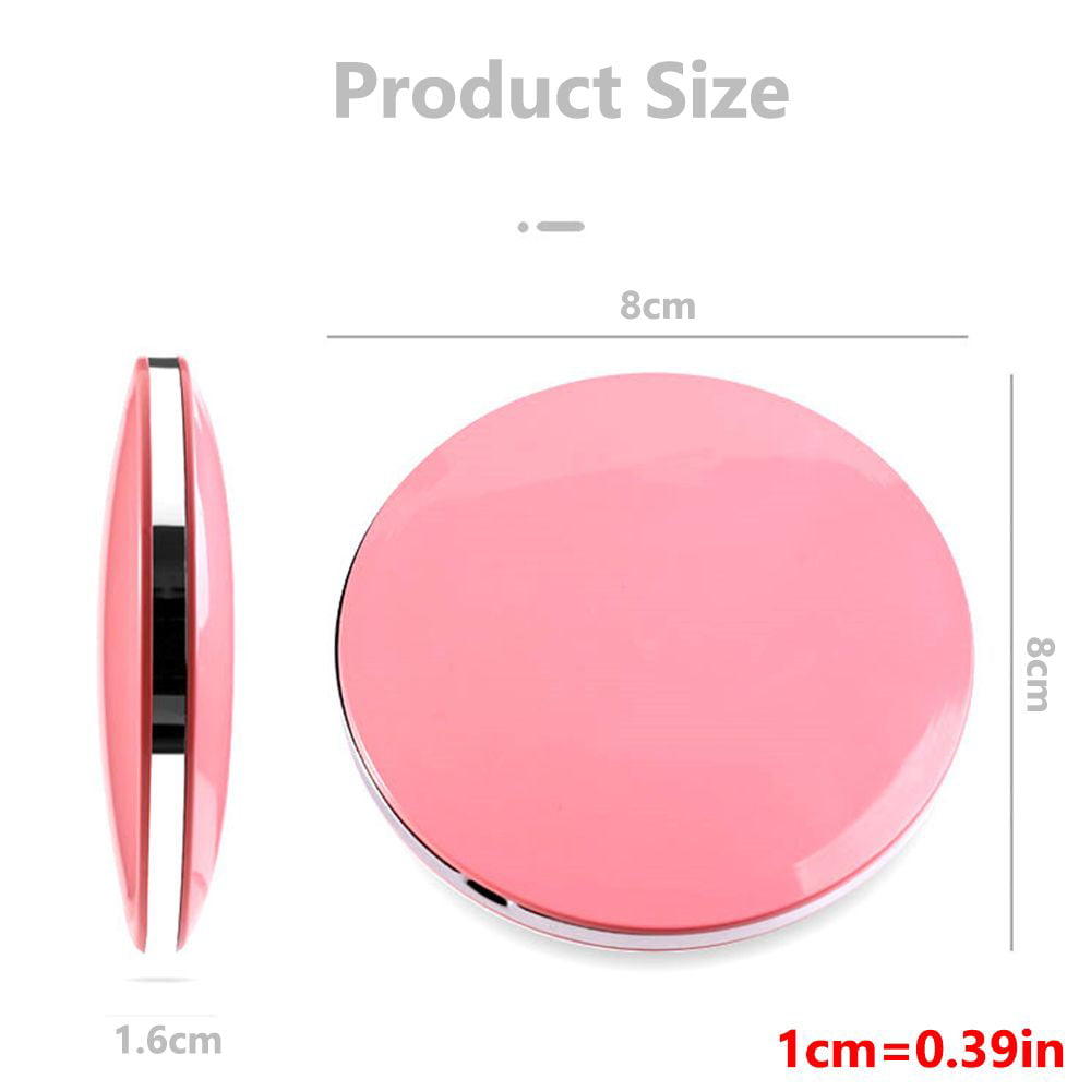 D5 Portable Mini Makeup Mirror with LED Lights Compact Pocket USB  Chargeable Folding Makeup Tables Mirror Cosmetic Selfie Light