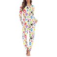 thumbnail image 1 of Renewold Cotton Pajamas for Women Long Sleeve Scoop Neck Sleep Set Colorful Geometric Paws Print Sweatpants Winter Holiday Long Sleeve Shirt Size L, 1 of 5