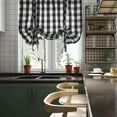 thumbnail image 7 of Buffalo Check Plaid Balloon Drape Shade Tie Up Roman Valance Rod Pocket Classic Window Treatment Semi Blackout Curtains for Small Window Farmhouse Kitchen Black 23"W x 47"L, 7 of 7