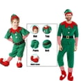 thumbnail image 3 of Disfraz familiar de elfo navideño, disfraz de Papá Noel verde para fiesta, ropa elegante para hombres, mujeres, niñas, niños, madres y niños, 3 of 5