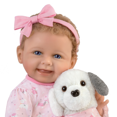 thumbnail image 6 of The Ashton - Drake Galleries Interactive Layla Coo's and Giggles with Plush Puppy that Happy Barks Back So Truly Real® Girl Doll with RealTouch® Vinyl Skin by Master Doll Artist Bonnie Chyle 18-inches, 6 of 8